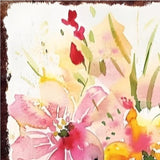 10" Pink Purple White And Yellow Solid Wood Wildflowers Garden Stake