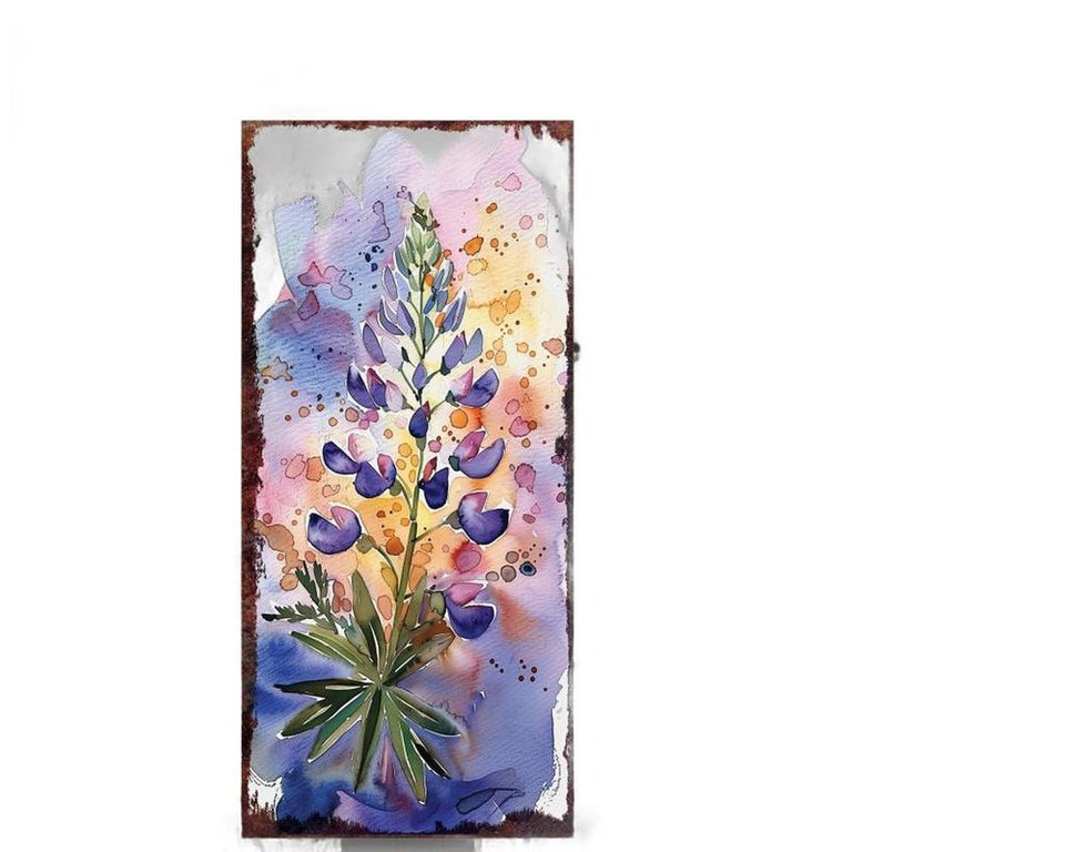 10" Pink Purple White And Yellow Solid Wood Floral Bouquet Garden Stake