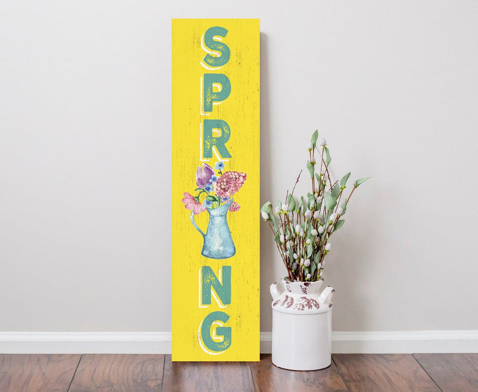36" Yellow Solid Wood Spring Porch Sign