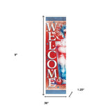 36" Red White And Blue Solid Wood Welcome Porch Sign