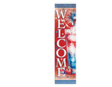 36" Red White And Blue Solid Wood Welcome Porch Sign