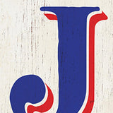 36" Red White And Blue Solid Wood Happy July 4th July Fourth Fireworks Porch Sign