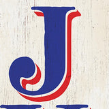 36" Red White And Blue Solid Wood Happy July 4th July Fourth Fireworks Porch Sign