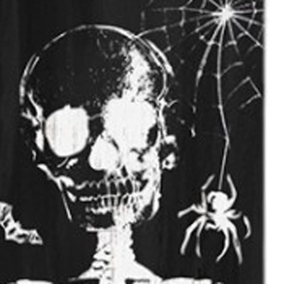 72" Black And White Solid Wood Welcome Halloween Skeleton Porch Sign