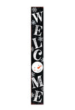 72" Black And White Solid Wood Welcome Snowman Porch Sign