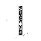 72" Black And White Solid Wood Welcome Snowman Porch Sign