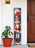 48" Blue White And Red Christmas Nutcracker Solid Wood Porch Sign