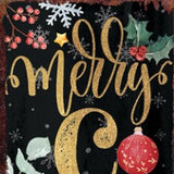 48" Black Gold Green And Red Solid Wood Merry Christmas Porch Sign