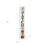 72" Black Orange And White Solid Wood Welcome Halloween Jack-O-Lantern Porch Sign