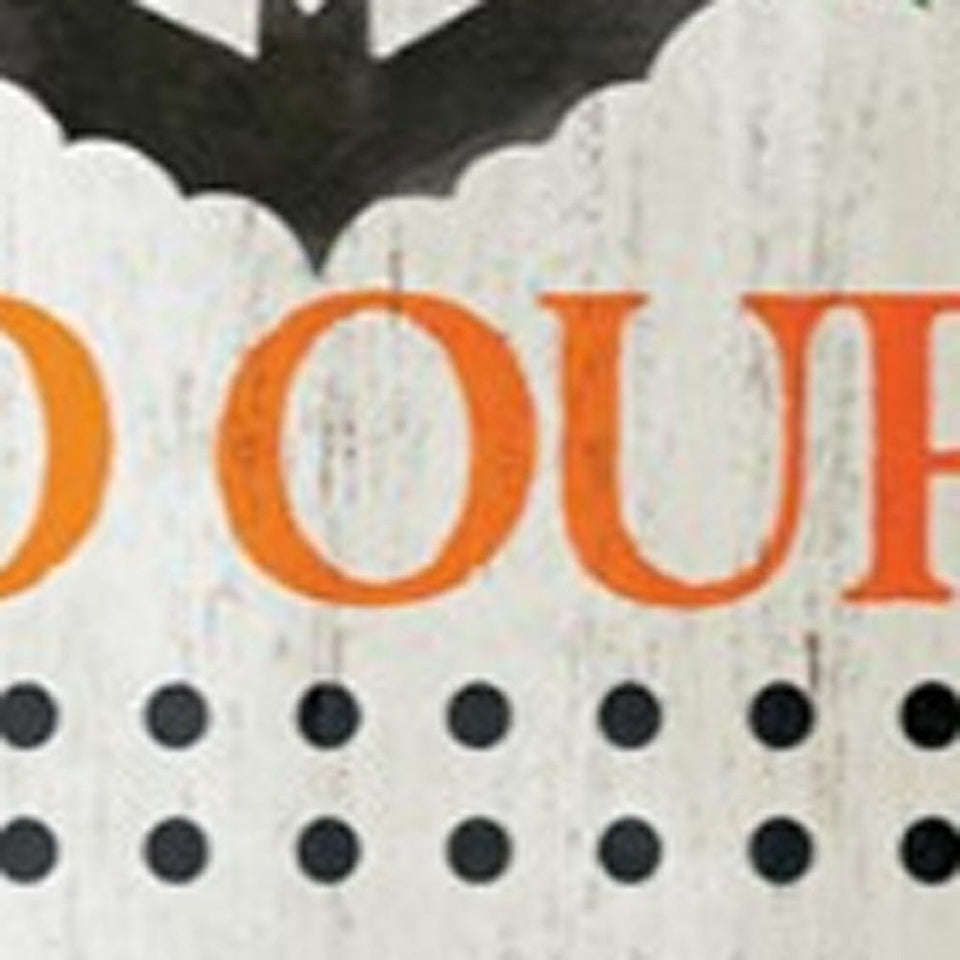 72" Black Orange And White Solid Wood Welcome Halloween Jack-O-Lantern Porch Sign