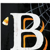 72" Black White And Orange Halloween Ghost Solid Wood Porch Sign