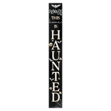 72" Black And White Solid Wood Beware Halloween Ghost Porch Sign