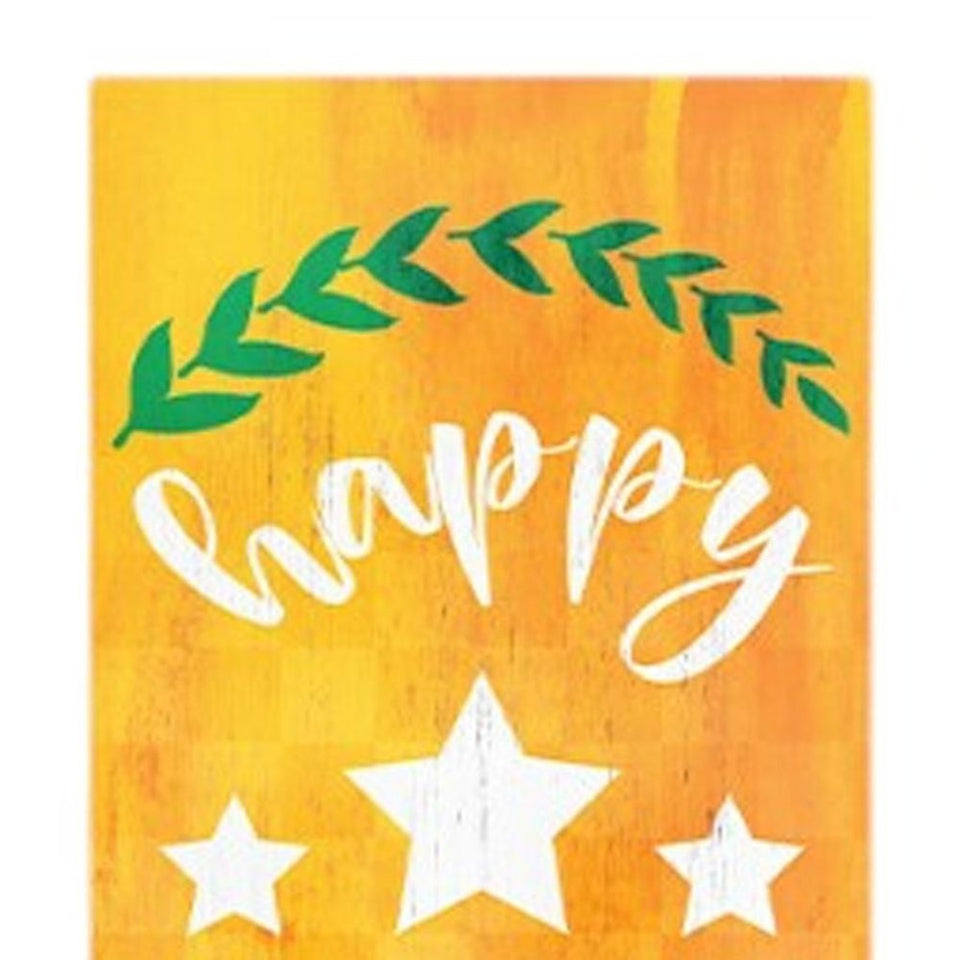 72" Orange Solid Wood Happy Harvest Scarecrow Porch Sign