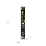 72" Black Gold And Purple Solid Wood Halloween Halloween Skull Porch Sign