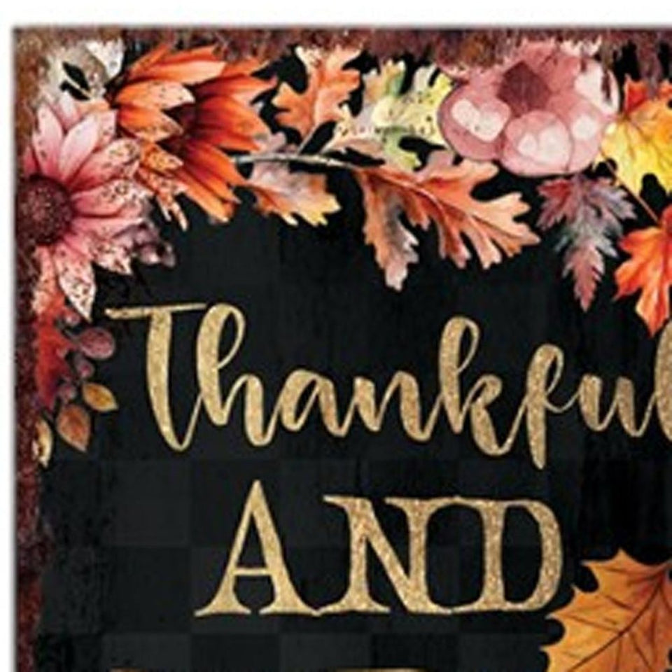 72" Black Gold And Orange Solid Wood Porch Sign