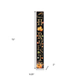 72" Black Gold And Orange Solid Wood Happy Harvest Pumpkin Porch Sign
