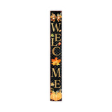 72" Black Gold And Orange Solid Wood Welcome Porch Sign