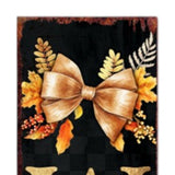 72" Black Gold And Orange Solid Wood Welcome Porch Sign