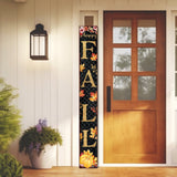 72" Black Gold And Orange Solid Wood Happy Fall Porch Sign