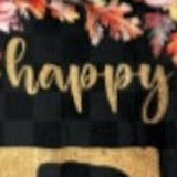 72" Black Gold And Orange Solid Wood Happy Fall Porch Sign