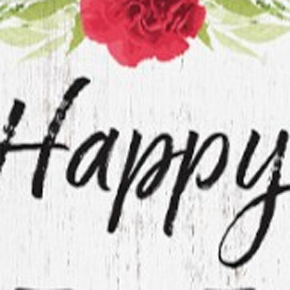 72" White Black And Pink Mother's Day Solid Wood Porch Sign