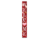 72" Pink Red And White Solid Wood Welcome Valentine's Day Heart Porch Sign