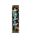 36" Black And Green Solid Wood Cinco de Mayo Cactus Porch Sign