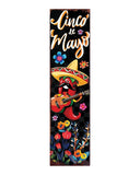 36" Black Red And Green Solid Wood Cinco de Mayo Tree Porch Sign