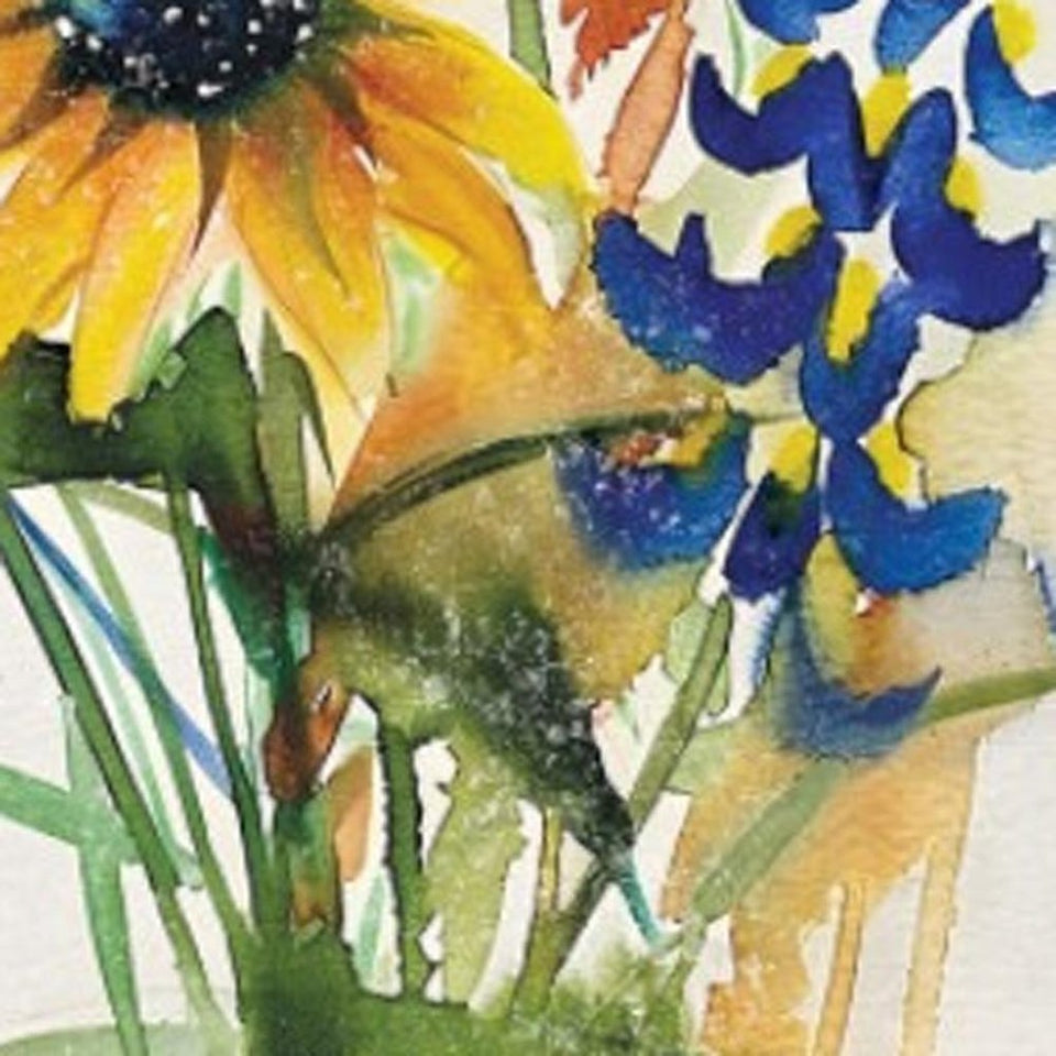 36"White  Blue Green And Yellow Solid Wood Sunflowers Porch Sign