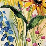 36" White Yellow Blue And Green White Solid Wood Sunflowers Porch Sign