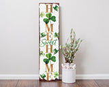 36" Gold Green And White Solid Wood Home Sweet St Patrick's Day Porch Sign