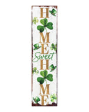 36" Gold Green And White Solid Wood Home Sweet St Patrick's Day Porch Sign