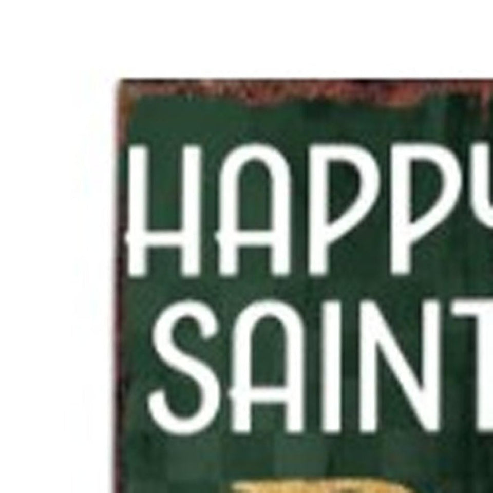 72" Gold Green And White Solid Wood Happy St Patrick's Day Porch Sign