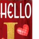 72" Red And Gold Solid Wood Hello Love Valentine's Day Porch Sign