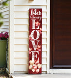 48" Red And White Solid Wood Love Valentine's Day Porch Sign
