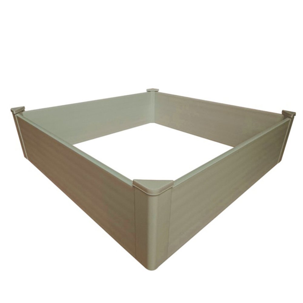 44" X 44" Tan Heavy Duty Plastic Square Raised Garden Bed