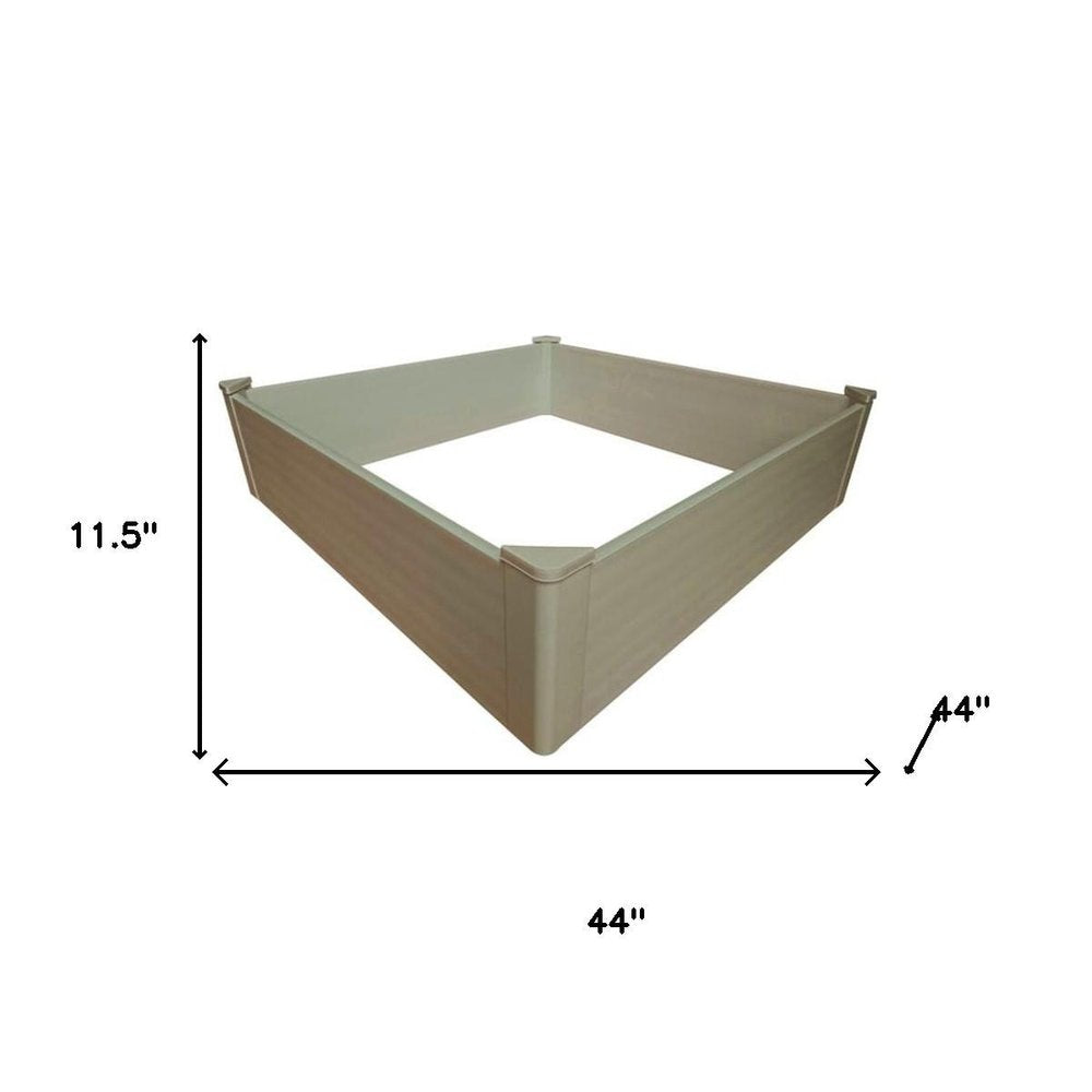 44" X 44" Tan Heavy Duty Plastic Square Raised Garden Bed