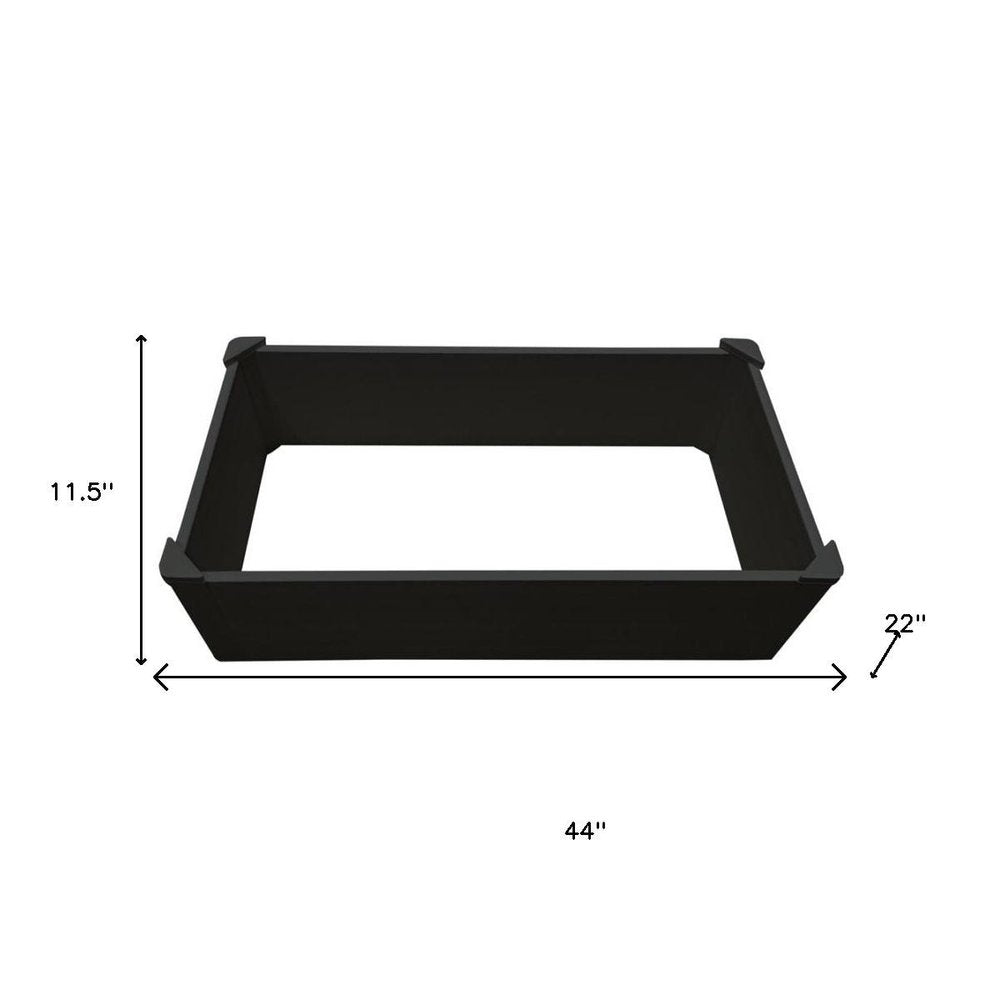 44" X 22" Black Heavy Duty Plastic Rectangular Raised Garden Bed