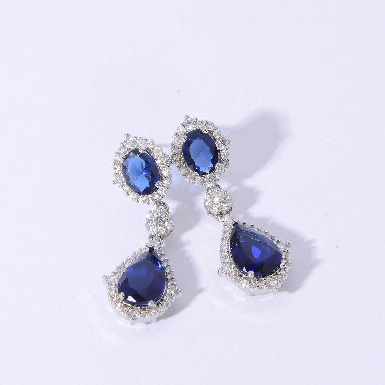 "Elegant zircon jewelry set with necklace and water drop earrings—perfect for brides and special occasions."