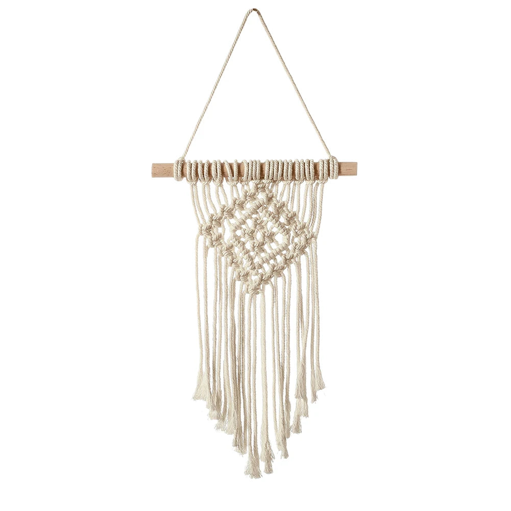 Hand-Woven Macramé Wall Hanging - Bohemian Craft Ornament for Home or Living Room Decor
