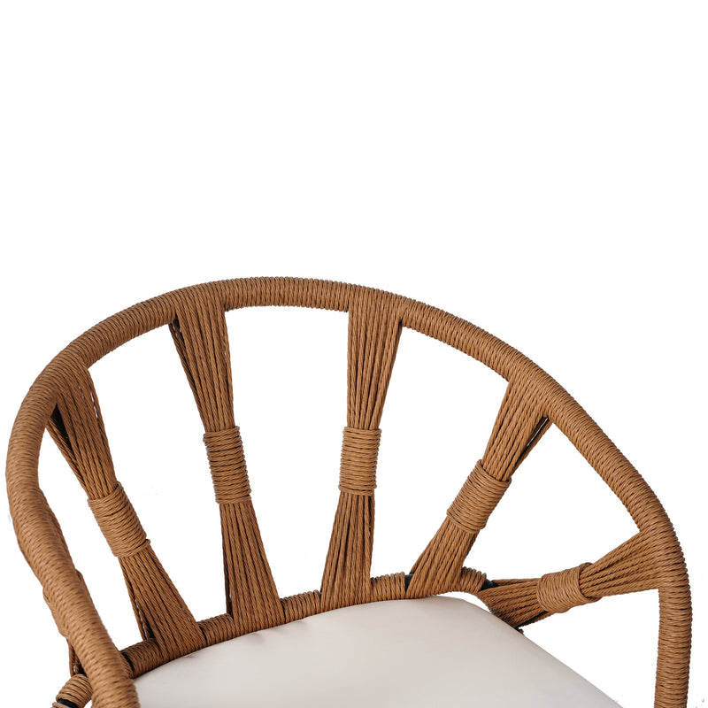 Contemporary Outdoor Set with PE Rattan Chairs and Plastic Wood