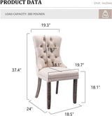 Velvet Dining Chairs Set of 4,Upholstered Dining Chairs with Ring Pull Trim and Button Back,Modern Seating for Living Room, Bedroom, Kitchen (Beige)-2