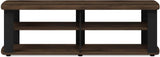 Nelly Entertainment Center TV Stand, Short 43.3"(W) X13.4(H) X13.1(D), Columbia Walnut/Black-3