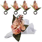 Maison Charlô | Set of 4 Salmon Rose - Lion's Mouth Napkin Rings for events, wedding, party, birthday-0