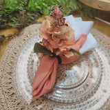 Maison Charlô | Set of 4 Salmon Rose - Lion's Mouth Napkin Rings for events, wedding, party, birthday-1