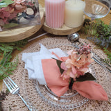Maison Charlô | Set of 4 Salmon Rose - Lion's Mouth Napkin Rings for events, wedding, party, birthday-4