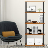 Nelly Entertainment Center TV Stand, Short 43.3"(W) X13.4(H) X13.1(D), Columbia Walnut/Black-2