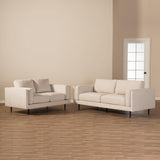 Noa Light Beige Fabric Upholstered 2Piece Living Room Set-2