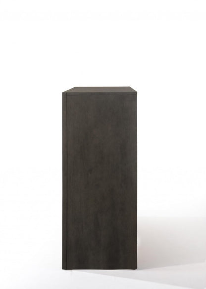 32" Gray Wood Five Drawer Dresser