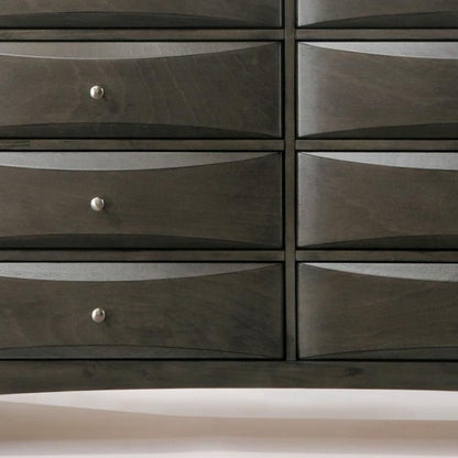 32" Gray Wood Five Drawer Dresser